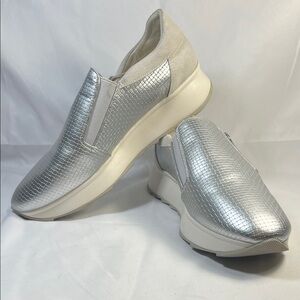 Geox Silver Slip-On Sneakers for Women